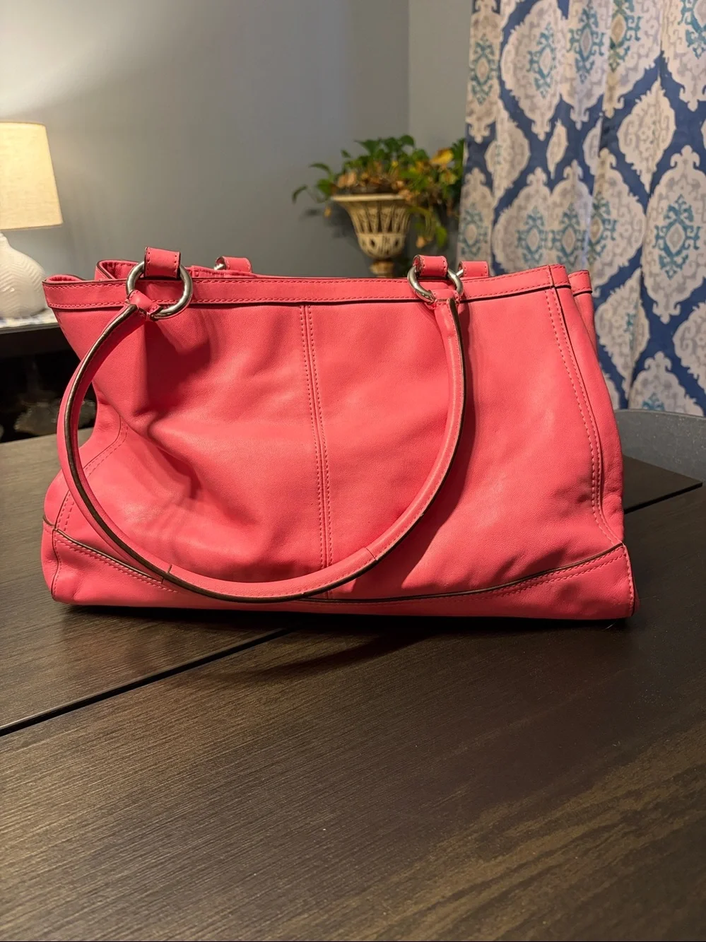 Coach Park Pink Leather Carryall Tote Shoulder Bag F19728